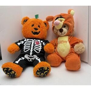 Build-A-Bear Pumpkin Skeleton Halloween Glow Plush/Disney‎ Tigger Bear Lot